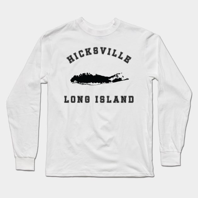 Hicksville Long Island (Light Colors) Long Sleeve T-Shirt by Proud Town Tees